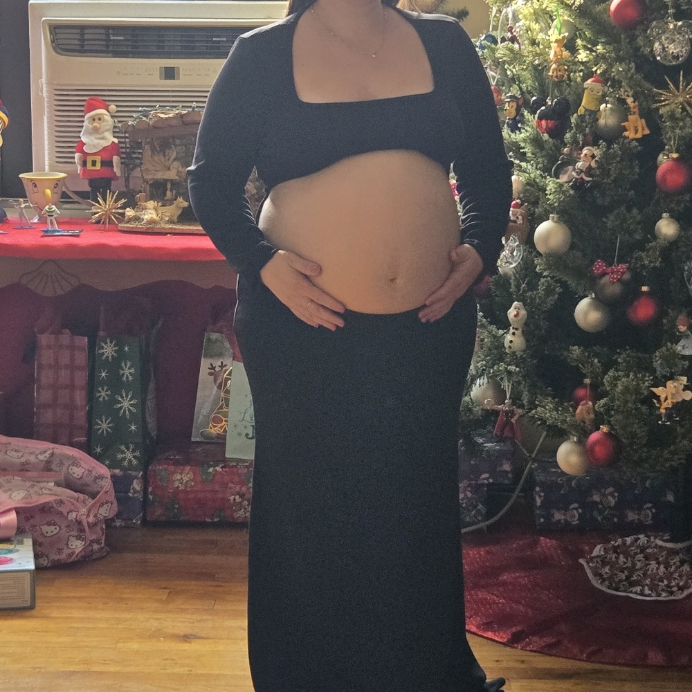 Elegant Black Maternity Gown